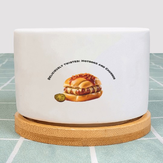 Hotdog bun with churros Plant Pots design