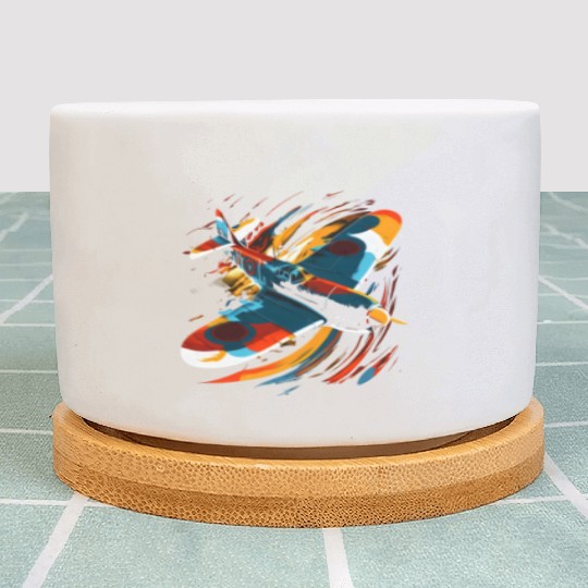 Spitfire Airplane Pilot Aviator Military Warbirds Plant Pots