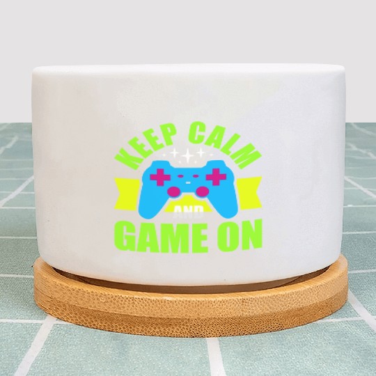 Keep Calm and Game On nostalgia Plant Pots