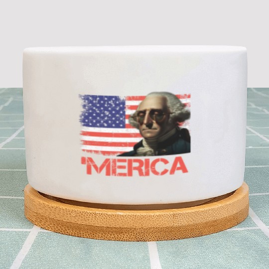 Merica George Washington Independence Day USA Plant Pots