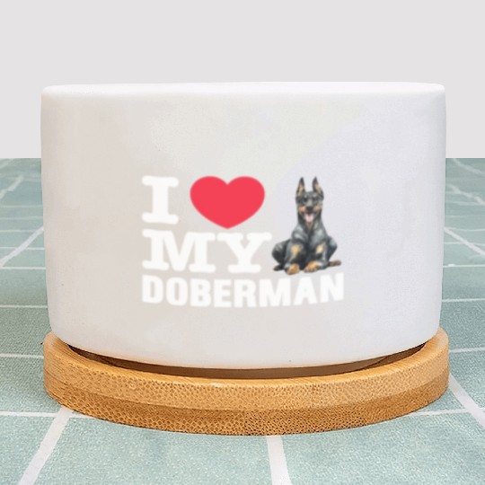 I Love My Doberman Plant Pots