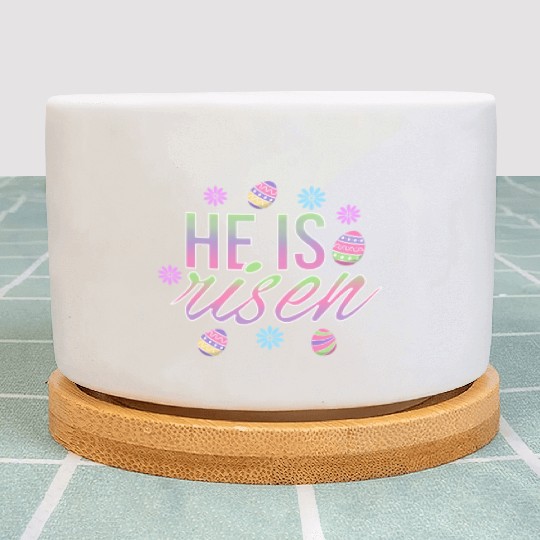 He Is Risen Easter Christian Message Easter Eggs Plant Pots