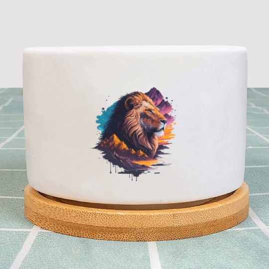 Abstract Lion illustration Plant Pots