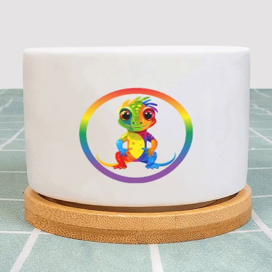 Gay Pride Gecko Plant Pots