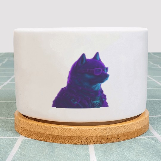 Neon Punk Dogedroid Plant Pots