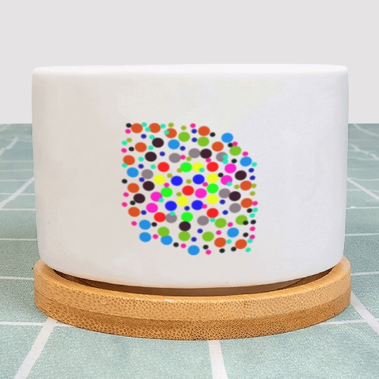 Multi-colored circle pattern Plant Pots, Travel