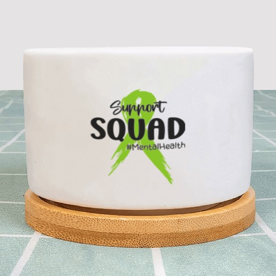 Support Squad Mental Health Awareness Lime Green Plant Pots