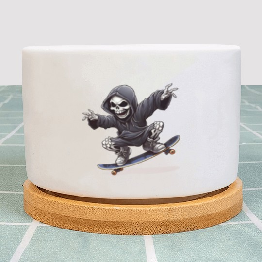 Grim Reaper Shreds the Streets: Skateboarding for Plant Pots