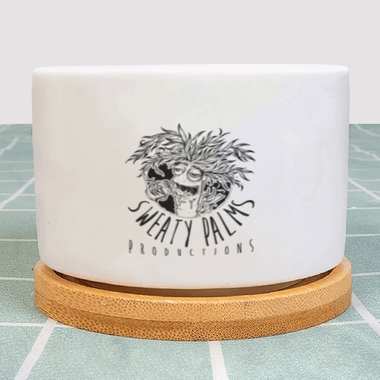 Sweaty Palm Tree Drinking Beer Black Plant Pots