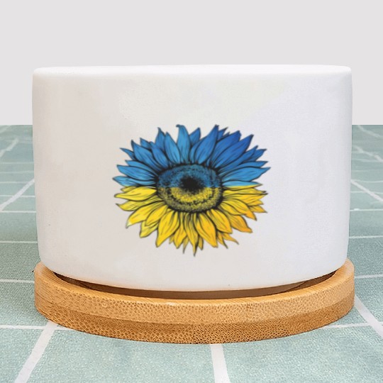 Sunflower Ukraine Ukrainian Flag Stand With Ukrain Plant Pots