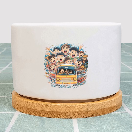 Back to School Pre-K Kindergarten School Bus Plant Pots