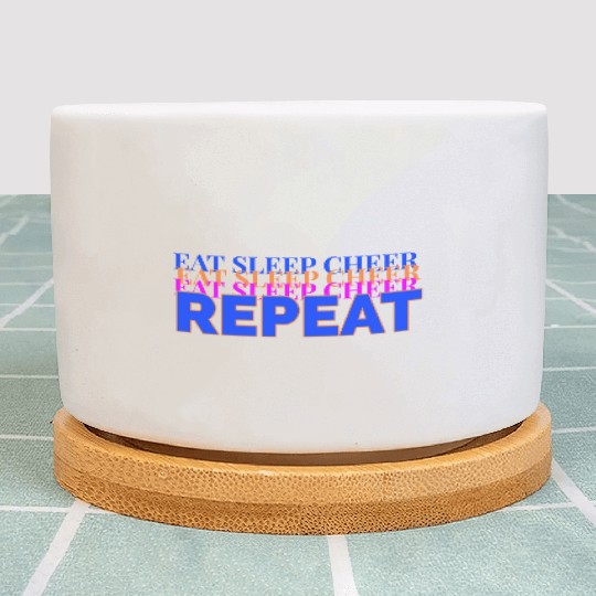 eat sleep cheer repeat quote red nostalgia Plant Pots