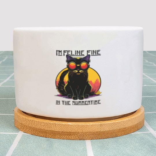 FELINE Fine | Cat Lover Summer Animal Beach Party Plant Pots