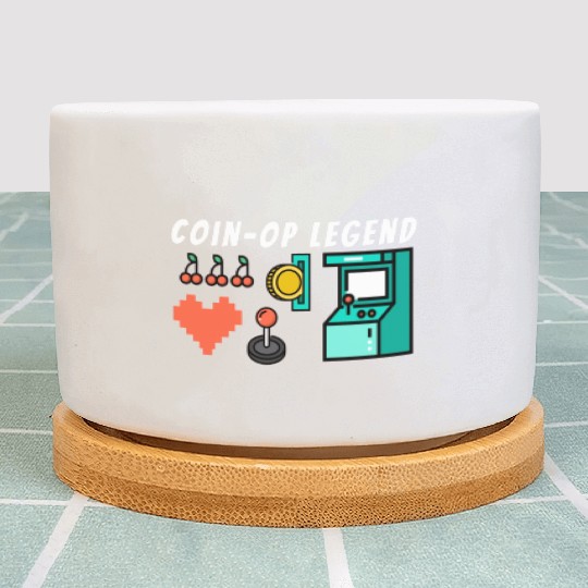 Coin Op Legend Arcade Gaming 80s Retro Gamer Plant Pots