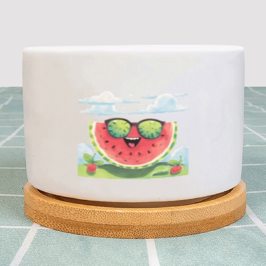 Cute Watermelon Party Summer Melon Fruit Plant Pots