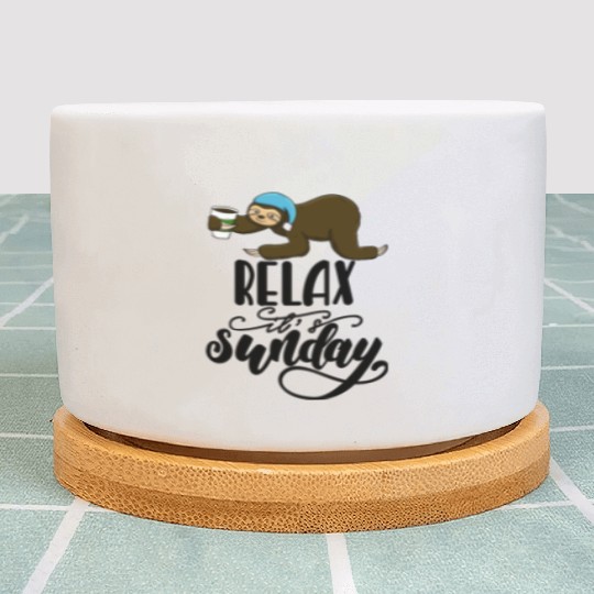 Relax It's Sunday Sloth Plant Pots