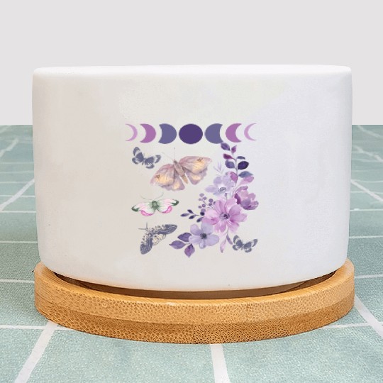 Violet Purple Moon Moth Flower Plant Pots
