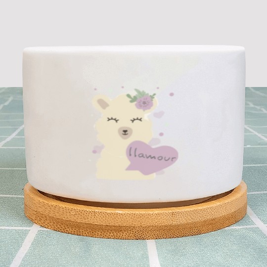 Cute Llama Llamour Valentine Plant Pots