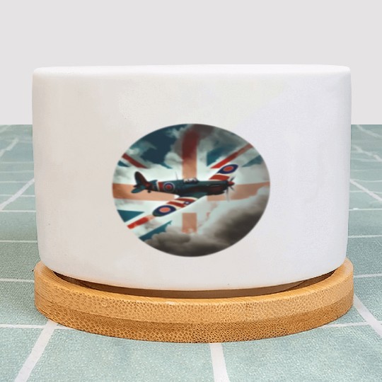 Spitfire Airplane Fighter Plane England UK Plant Pots