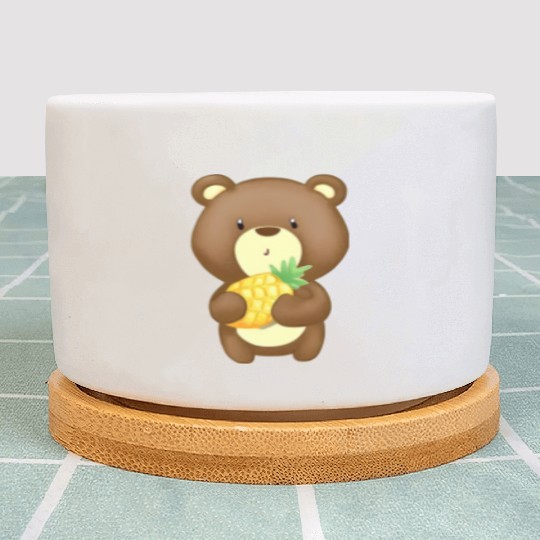 Bear loves pineapple Plant Pots