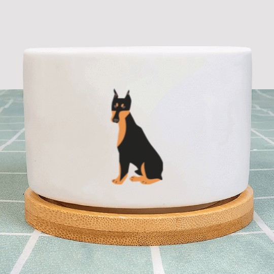 Doberman dog Plant Pots