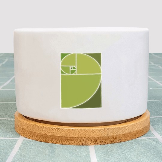 Olive Green Fibonacci Spiral Plant Pots