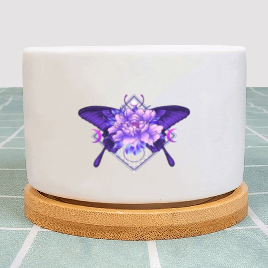 Peony Butterfly geometric tattoo Plant Pots