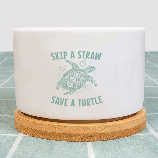 Skip A Straw Save A Turtle Earth Day Plant Pots