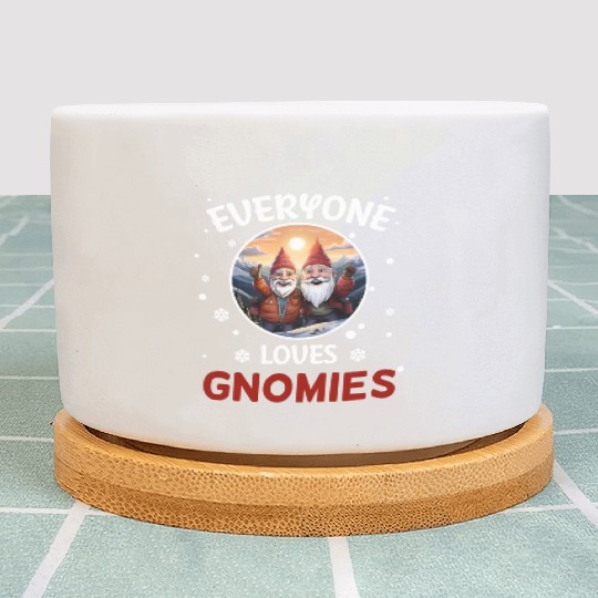 Everyone Loves Gnomies Gnome Santa Claus Plant Pots