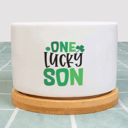 One Lucky Son Clover Shamrock Irish Ireland Plant Pots