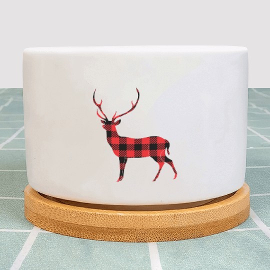 Buffalo Plaid Deer Plant Pots