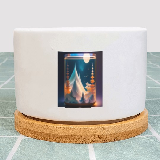 Fantasy world design print Plant Pots