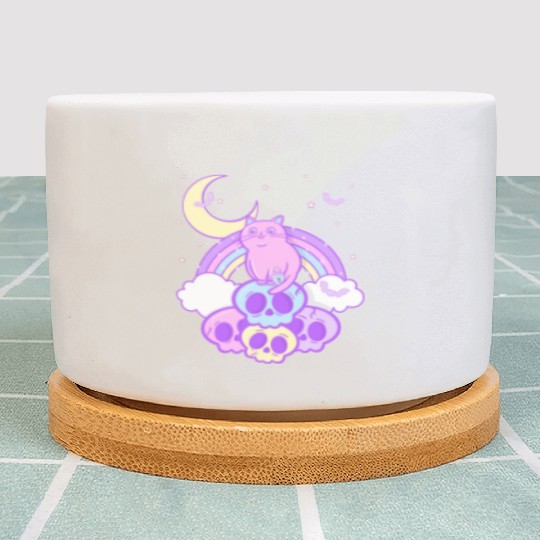 Pastel Goth Cat Skull Lover Cute Gothic Yami Plant Pots