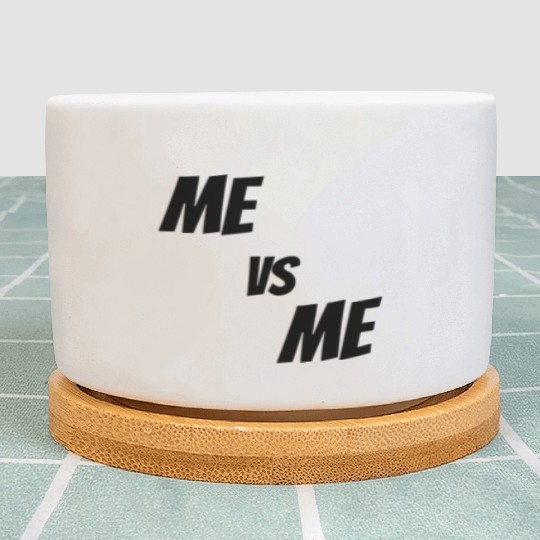 Me vs Me (black) Plant Pots