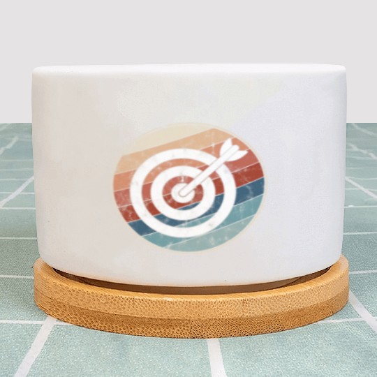 Retro Archery Bullseye Plant Pots