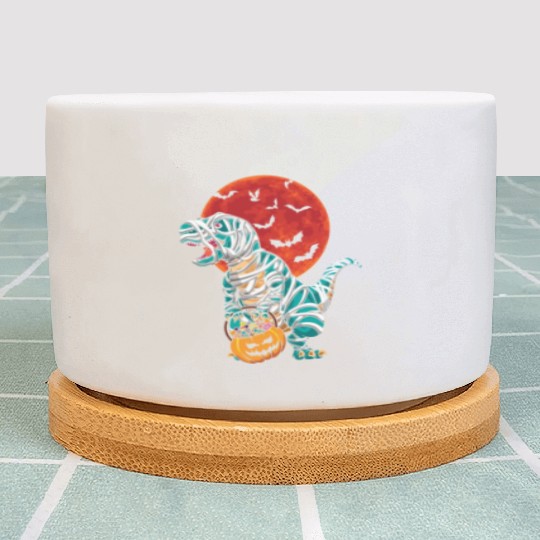 Dinosaur Mummy Pumpkin Lazy Creepy Halloween Plant Pots