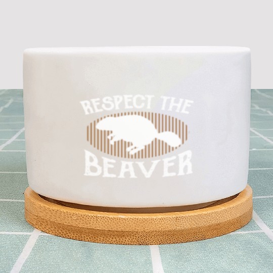 Respect The Beaver retro Beaver Lover groundhog Plant Pots
