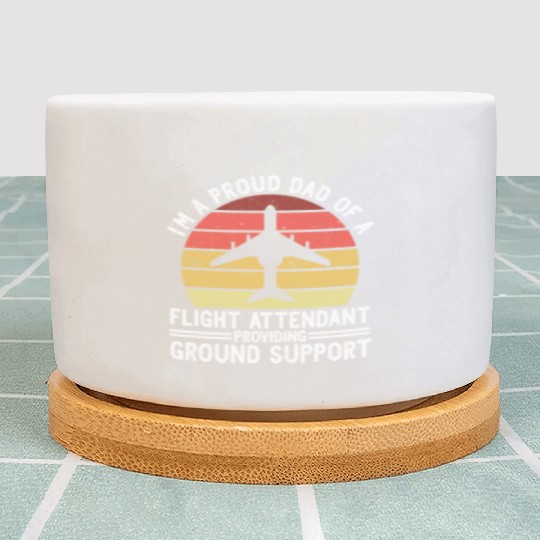 Flight Attendant Dad Airplane Flight Attendant Plant Pots