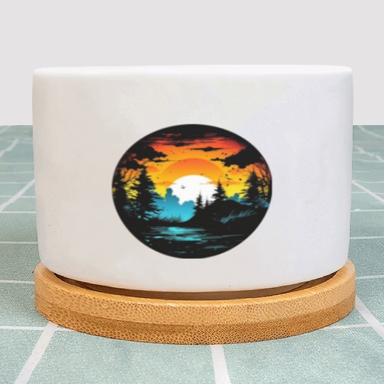 Riverside Twilight in the Forest Plant Pots