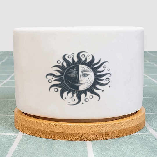 Harmonious Sun and Moon - Spiritual Design Plant Pots