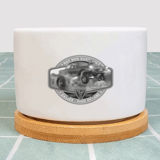 Hot Rod Gasser BW Plant Pots