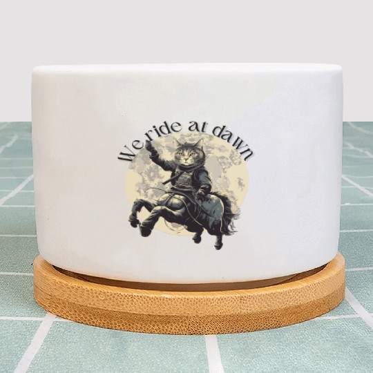 We ride at dawn! Cathorses! Plant Pots