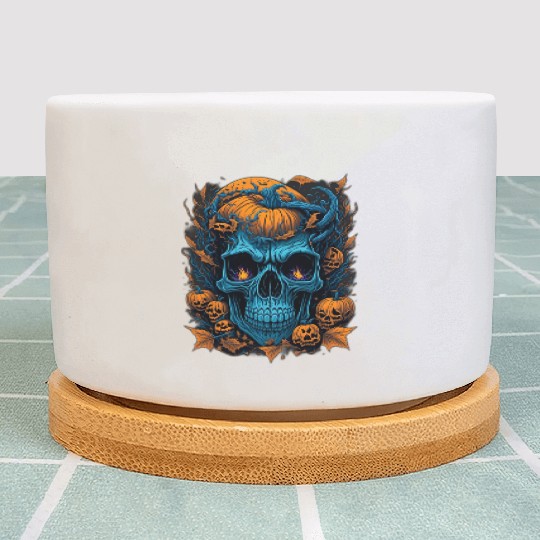 Halloween Spooky Skull Face Plant Pots