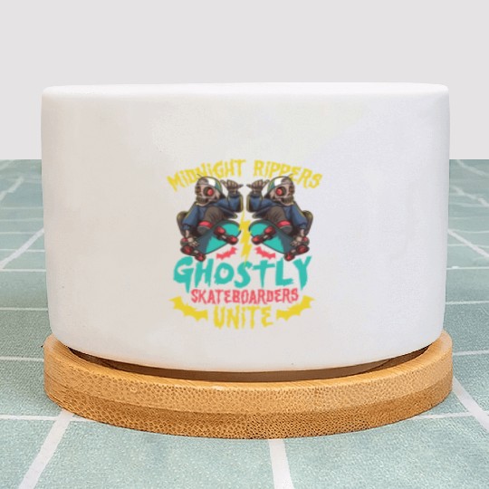 Spooky Horror Skateboarder Halloween Skateboarding Plant Pots