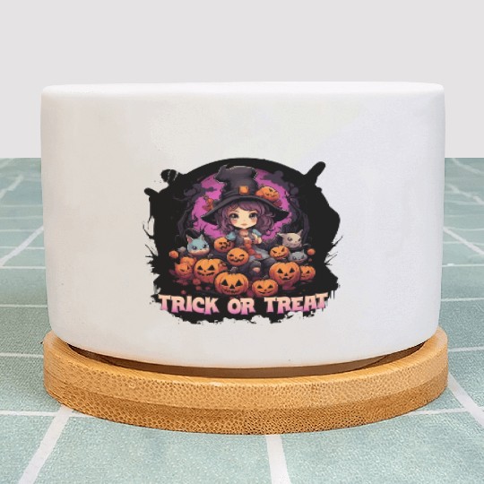 Cute Halloween witch Plant Pots