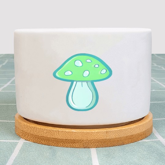 Mushroom CV2 Light Green and Blue Plant Pots
