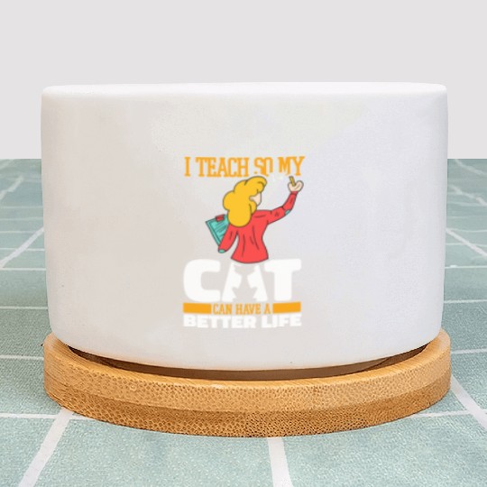 Daycare Teacher Cat Plant Pots