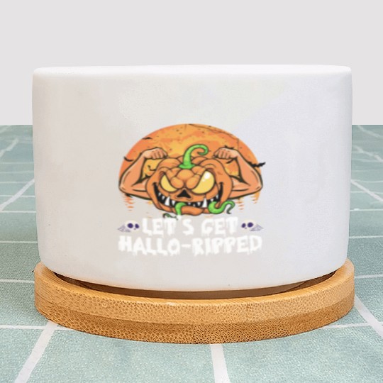 Lets Get Hallo Ripped Plant Pots Funny Halloween