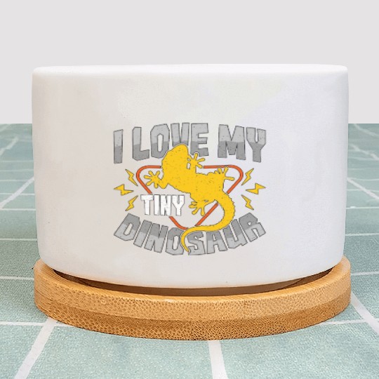 Leopard Gecko I Love My Tiny Dinosaur Lizard Lover Plant Pots