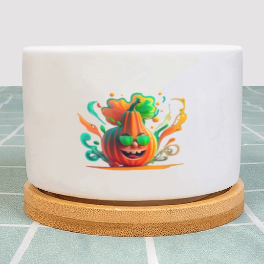 Funny tropic pumpkin Plant Pots